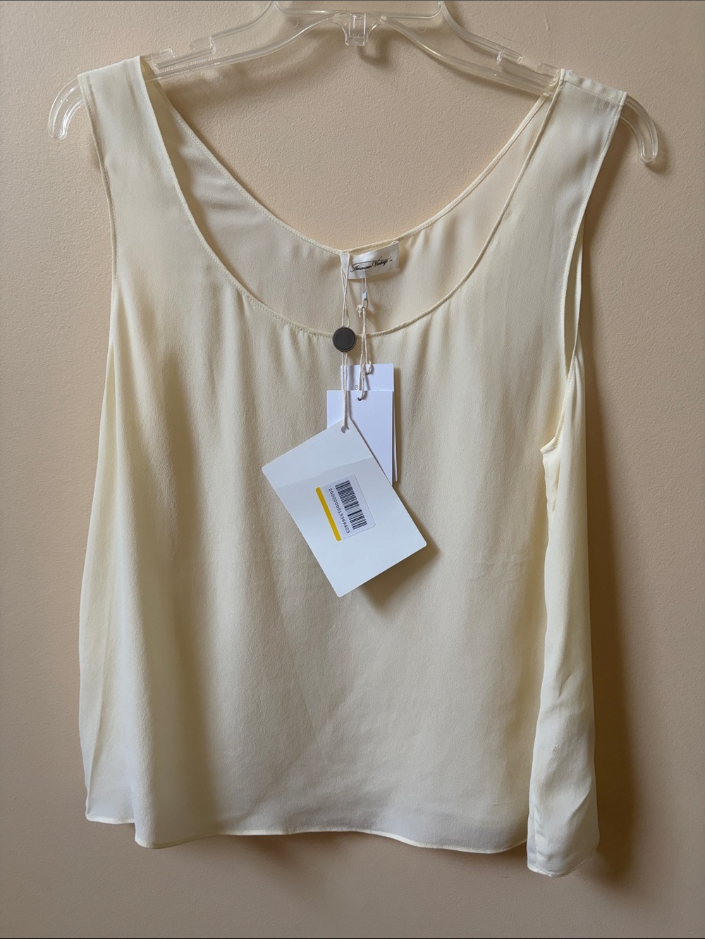 Sleeveless Cream Scoop Neck Top